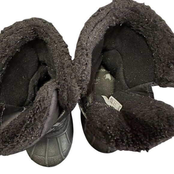 Sorel Snow Commander Hook & Loop Strap Boots Toddler 6 Black Faux Fur-Lined - Picture 7 of 10
